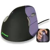 Evoluent Vertical Mouse 4 VM4S Ergonomische muis USB Optisch Zwart, Lila 6 Toetsen 2800 dpi Ergonomisch