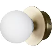 Globen Lighting Wandlamp ART DECO, dimbaar, messing / goud, Woon-/ Eetkamer, metaal, Design, wandlamp