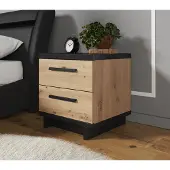 Meubella Nachtkastje Incala - Eiken - Zwart