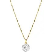 Lucardi Geelgouden ketting & hanger met kristal