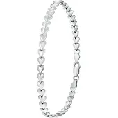 Lucardi - Zilveren armband rhodiumplated hart schakel