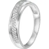 Lucardi Zilveren ring rhodiumplated met zirkonia