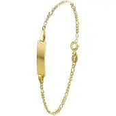 Lucardi - Geelgouden Jongens Plaatarmband - 14 Karaat - 14 - 16 cm