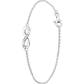 Lucardi Zilveren armband infinity met zirkonia
