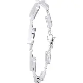 Lucardi Zilveren armband mat/glans zirkonia