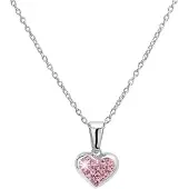 Lucardi Zilveren ketting&hanger hart met licht kristal