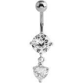 Lucardi Stalen navelpiercing met kristal