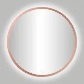 Best design Badkamerspiegel Venetie Lyon LED Verlichting 100x100 cm Rond Mat Rose Goud