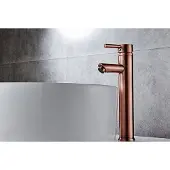 Saniclear Copper hoge wastafelkraan met eenhendel bediening geborsteld koper