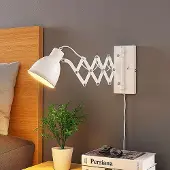 LINDBY Wandlamp Merle, wit / opaal, Slaapkamer, metaal, Modern, wandlamp