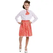 Vegaoo - Rode pin-up rok met stropdas voor meisjes - 2 - 4 jaar (92/104)