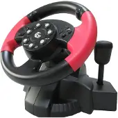 Gembird STR-MV-02 Stuur PC,Playstation 2 Zwart, Rood game controller