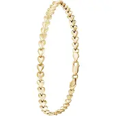 Lucardi - Zilveren armband goldplated hart schakel