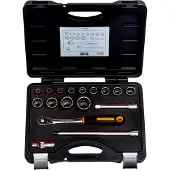 Bahco Doppenset 1/2" | slanke ratel | twaalfkant | inch-maten - 17-delig - koffer - 7817DZS