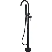 Best design Vrijstaande badmengkraan nero 120 cm met handdouche mat zwart