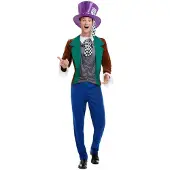 Smiffys Mad hatter kostuum | Multicolor Gekke hoedenmaker (paars, groen en bruin, M)
