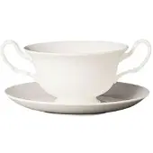 Wedgwood - White China - Schotel voor cappuccinokop of soepkom - bone china