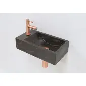 Lambini Designs Recto links natuursteen fonteinset met koper kraan en toebehoren