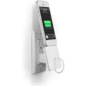 Bluelounge Rolio Mini Dock Lightning avec enrouleur de Cable pour iPhone, iPod Touch, iPad et iPad mini Blanc