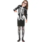 Vegaoo Zwart skelettenkostuum voor meisjes