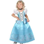 Vegaoo - Witte en blauwe sprookjes prinses outfit voor meisjes