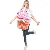 Vegaoo - Roze kleurrijk vitamine cupcake kostuum voor volwassenen