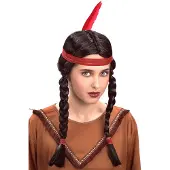 Boland Pruik indianen dame Annea (zwart)
