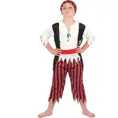 Vegaoo Zwart en rood piraten kostuum voor jongens