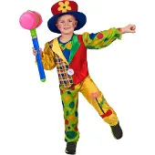 Vegaoo Bont clown kostuum voor jongens