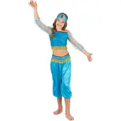 Vegaoo Blauw Arabische danseres outfit voor meisjes
