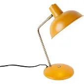 QAZQA Retro Tafellamp Geel met Brons - Milou