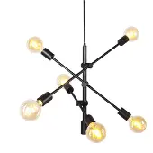 QAZQA Industriële hanglamp zwart 6-lichts - Sydney