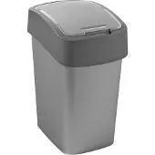 Curver flip bin 25 liter zilver/antraciet |