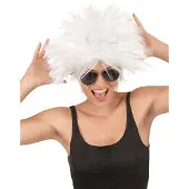 Vegaoo - Witte rockstar pruik voor vrouwen - Grijs, Wit - One Size