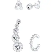 Elli Oorbellen 'Ear Climber, Earcuff' zilver