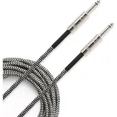 D'Addario Gitaarkabel Custom Braided 4,57m Zwart/Grijs