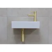 Mueller Mini Rhea 36x18x9cm fonteinset mat wit met gouden kraan rechts