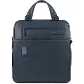 Piquadro Akron aktetas Leer 33 cm Laptopcompartiment blauw