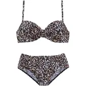 LASCANA Bikini lichtblauw / bruin / cappuccino / zwart
