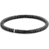 Frank 1967 7FB-0452 Armband met stalen beads zilverkleurig-zwart