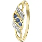 Lucardi Ring blauw / goud