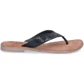 Lazamani Slippers Dames Zwart Leer Maat 36