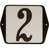 Warentuin Huisnummer naambordje standaard 15x12 cm nummer 2
