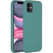 Accezz Liquid Silicone Backcover voor de Apple iPhone 11 - Donkergroen