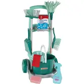 Theo Klein Toys Leifheit speelgoed schoonmaaktrolley - incl. schoonmaak accessoires - turquoise
