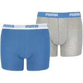 Puma 2 eenvoudige boxershorts, Blauw/Grijs, Maat 128 | PUMA