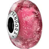 Pandora 798872C00 Bedel zilver/muranoglas Wavy Fancy Pink