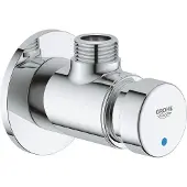 GROHE Euroeco Cosmopolitan T zelfsluitende douchekraan blauw/rood Chroom