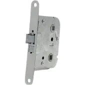 Nemef WC-Slot Type 1444 - Badkamerslot met Omlegbare Dagschoot - Afgeronde Voorplaat - Dag- en Nachtschoot van Messing - Staal Gelakt - 153 x 18 x 2,75 mm - Kleur Zilver
