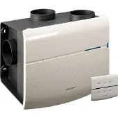 Orcon MVS-15RHBP woningventilator - 550 m3/h - Perilex - met ingebouwde vochtsensor en RF-afstandsbediening + 4 luchtventielen